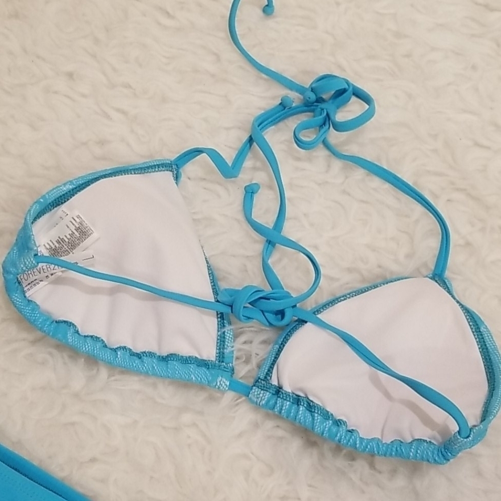 Forever 21 Star Print Triangle Top String Bikini - image 5